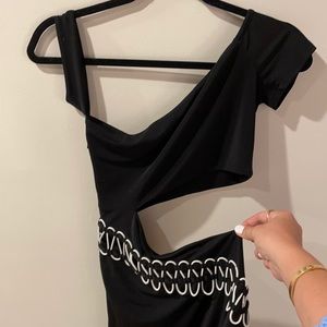 Black cut out mini dress